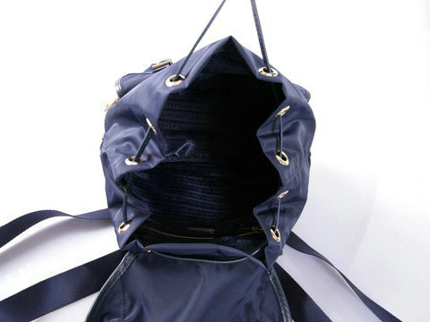 2014 Prada microfiber nylon drawstring backpack bag BZ0030 royalblue